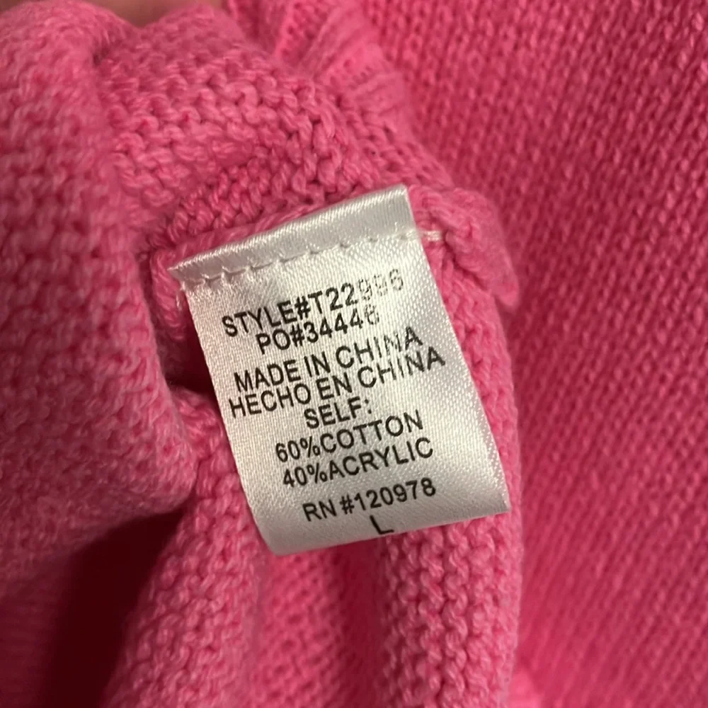 NWT Entro Pink and Red Floral Women's Sweater Short Sleeve Large Super Cute! - Picture 10 of 16